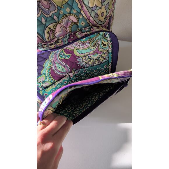 Vera Bradley Campus Backpack Heather Purple Paisley quilted Bookbag school main image 10